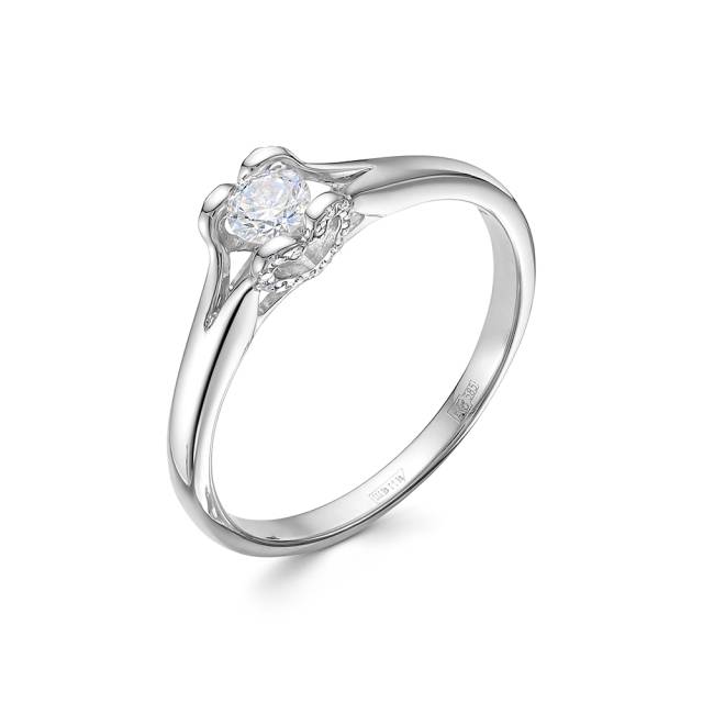 Помолвочное кольцо из белого золота с бриллиантами (053894)