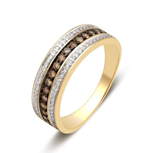 Кольцо из жёлтого золота с бриллиантами (024113)