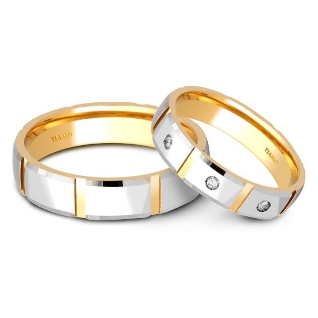 Обручальное кольцо из комбинированного золота TIAMO (000670)