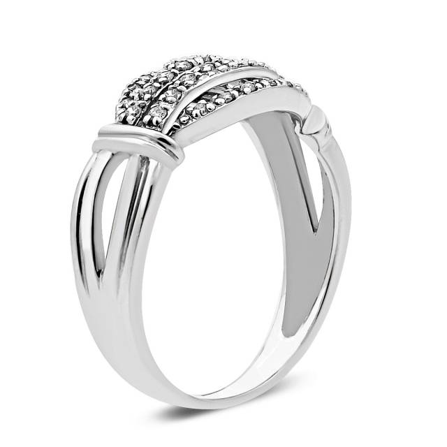 Кольцо из белого золота с бриллиантами (018032)