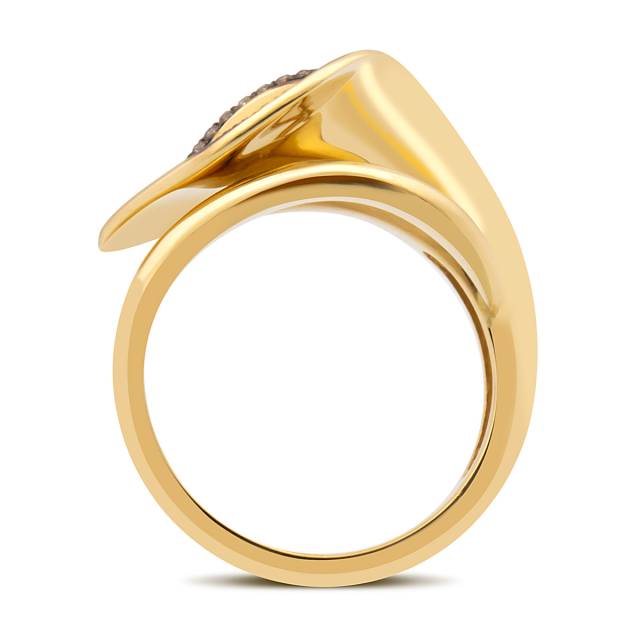 Кольцо из желтого золота с коньячными бриллиантами (027333)
