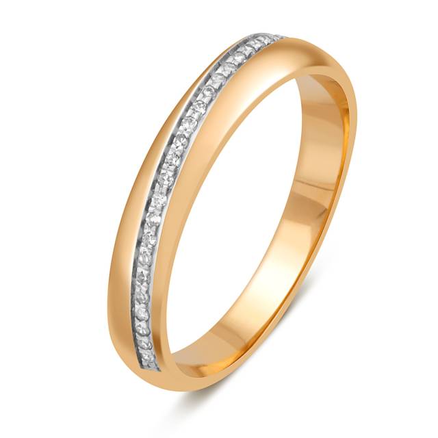 Обручальное кольцо из красного золота с бриллиантами (045588)