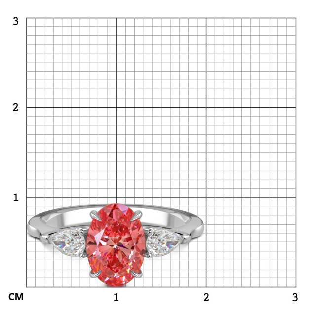 Помолвочное кольцо из белого золота с розовым бриллиантом (060194)