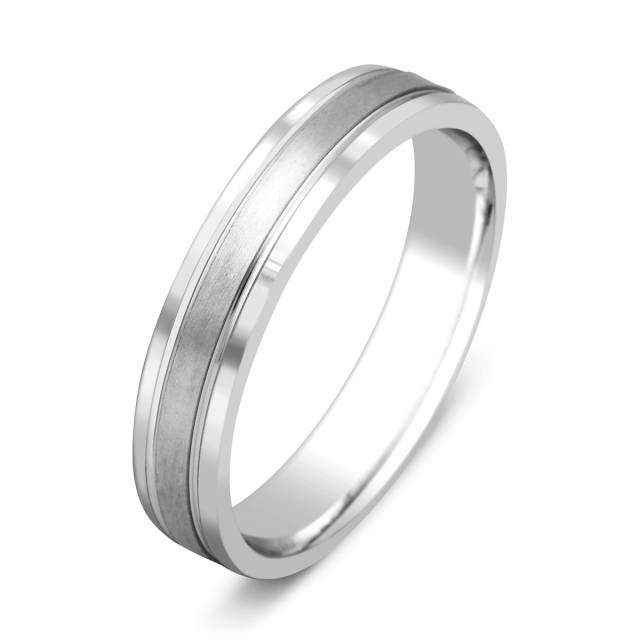 Обручальное кольцо из белого золота (014801)