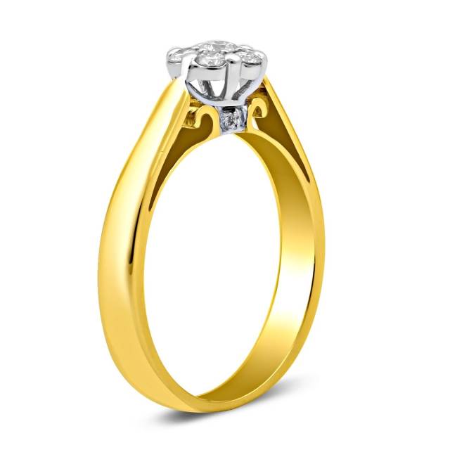 Помолвочное кольцо из жёлтого золота с бриллиантами (025176)