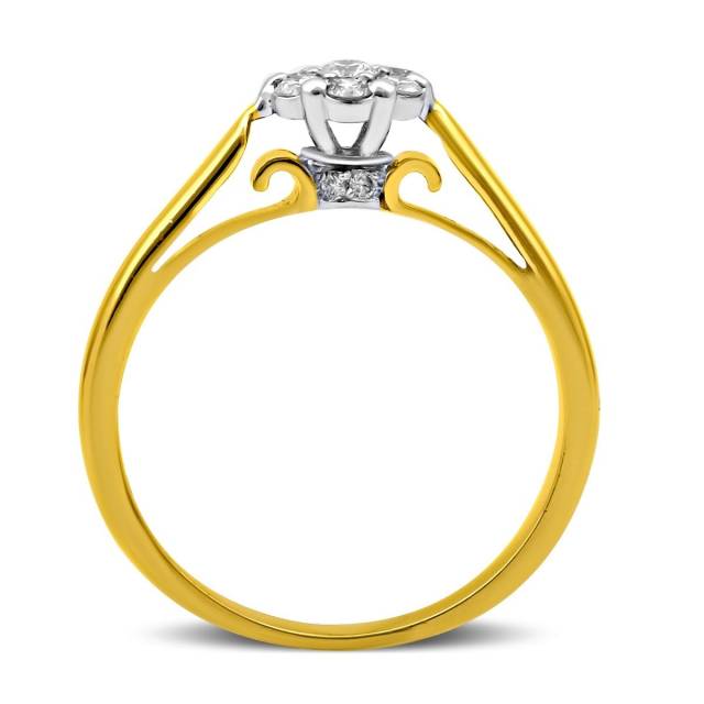 Помолвочное кольцо из жёлтого золота с бриллиантами (025176)