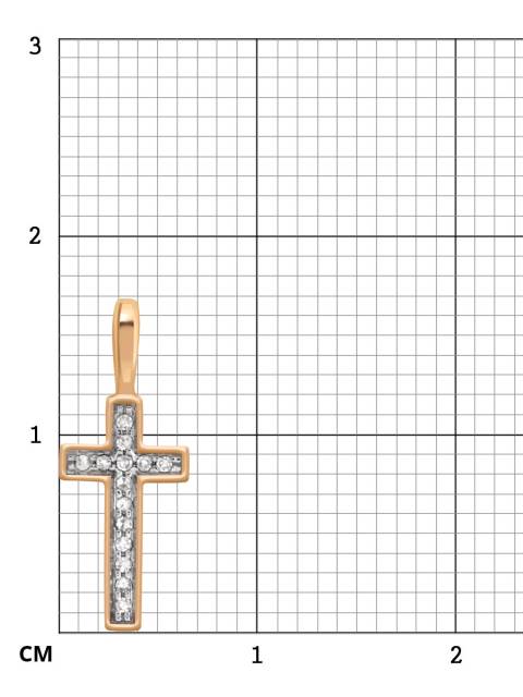 Кулон крест из красного золота с бриллиантами (044452)