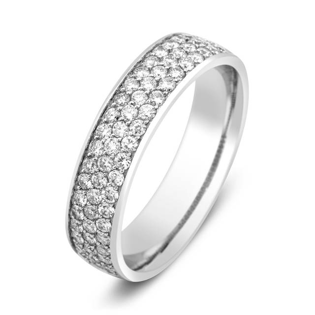 Обручальное кольцо с бриллиантами из белого золота (010865)