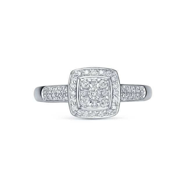 Кольцо из белого золота с бриллиантами (062958)