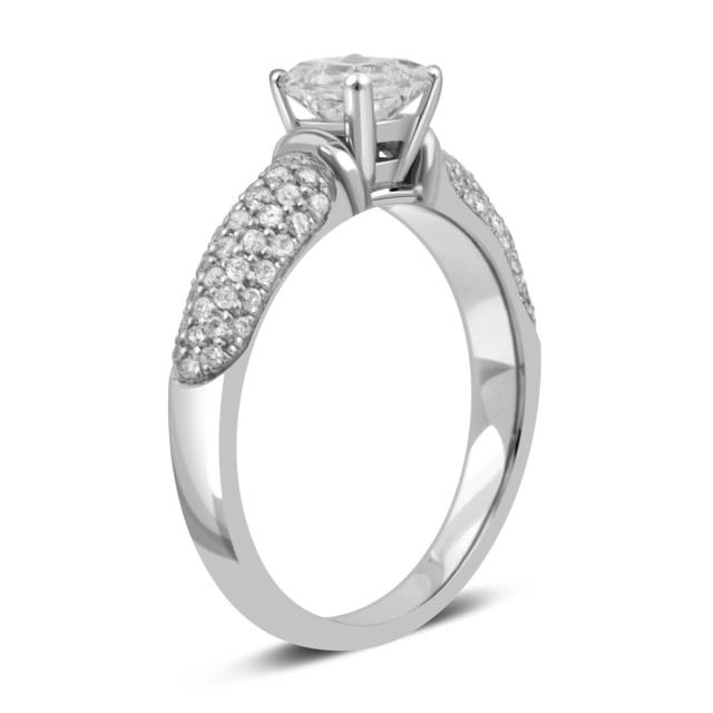 Помолвочное кольцо из белого золота с бриллиантами (032744)