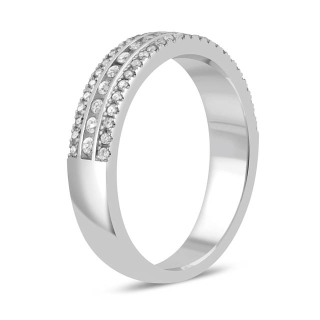 Обручальное кольцо из белого золота с бриллиантами (048887)