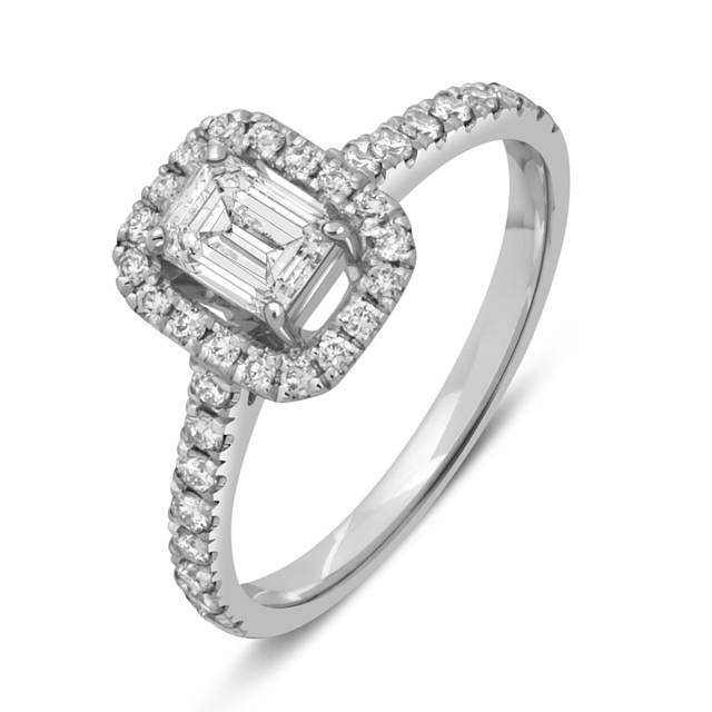 Помолвочное кольцо из белого золота с бриллиантами (052339)