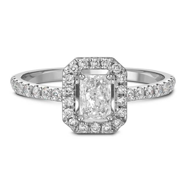 Помолвочное кольцо из белого золота с бриллиантами (052339)