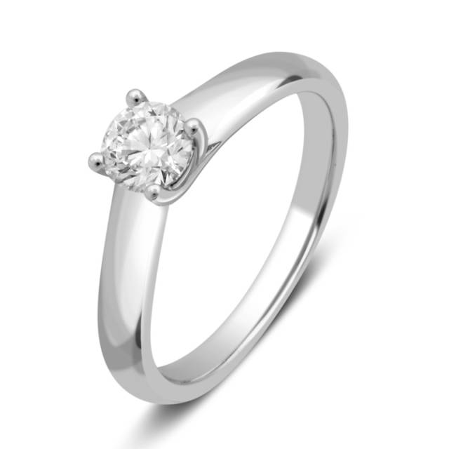 Помолвочное  кольцо из платины с бриллиантом (027872)