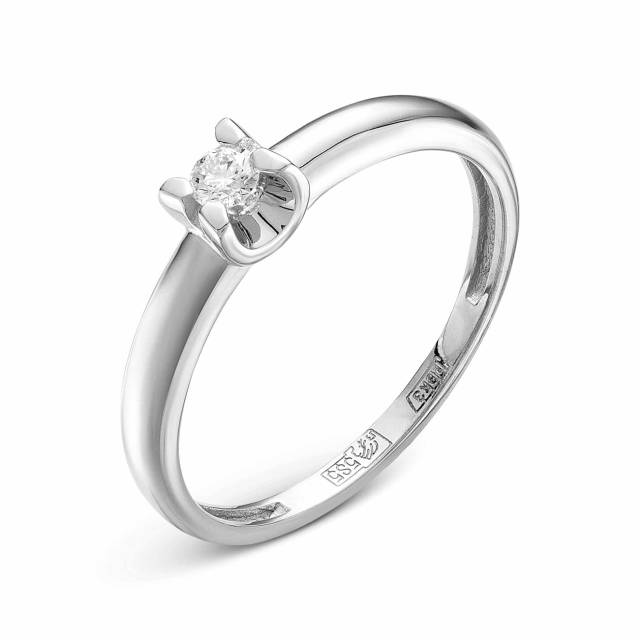 Помолвочное кольцо из белого золота с бриллиантом (049997)