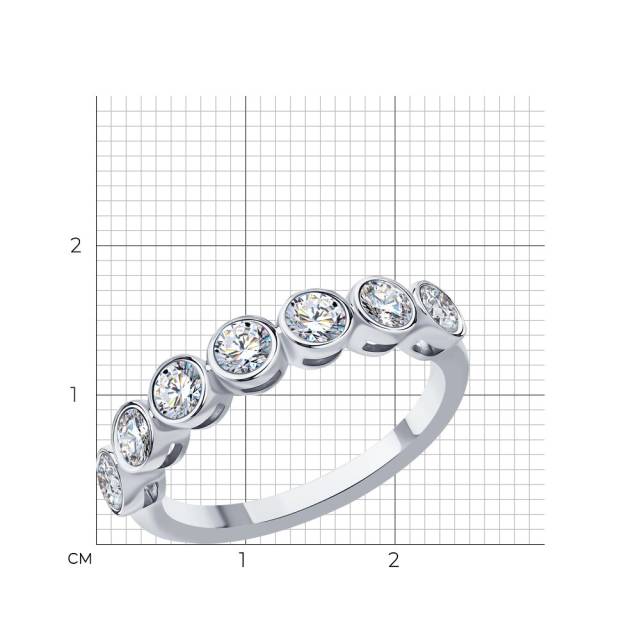 Кольцо из белого золота с бриллиантами (052780)