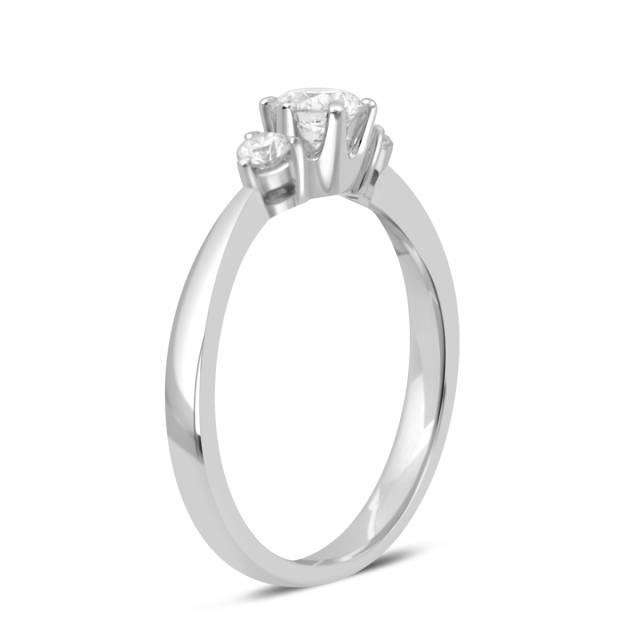 Помолвочное  кольцо из белого золота с бриллиантами (038084)