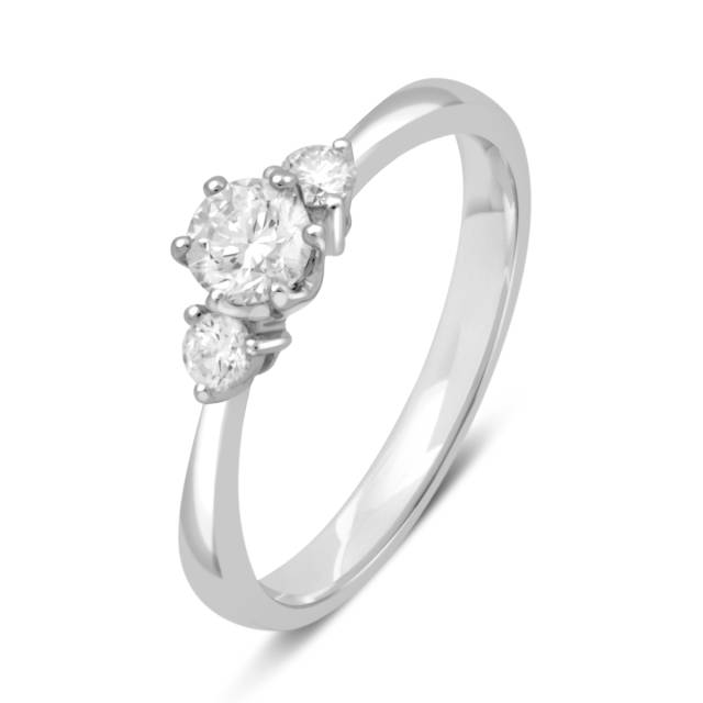 Помолвочное кольцо из белого золота с бриллиантами (038084)