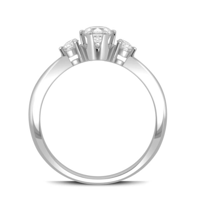 Помолвочное кольцо из белого золота с бриллиантами (038084)