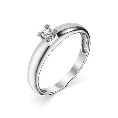 Помолвочное кольцо из белого золота с бриллиантом (043042)