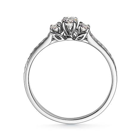 Помолвочное кольцо из белого золота с бриллиантами (053693)