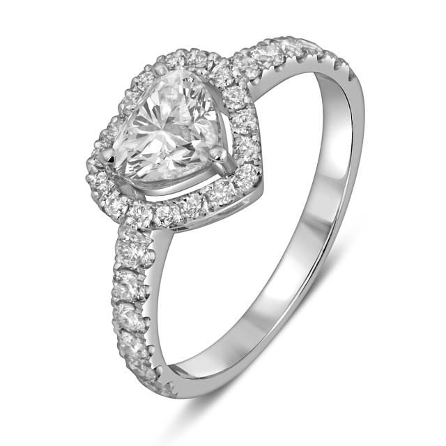 Помолвочное кольцо из белого золота с бриллиантами (054380)