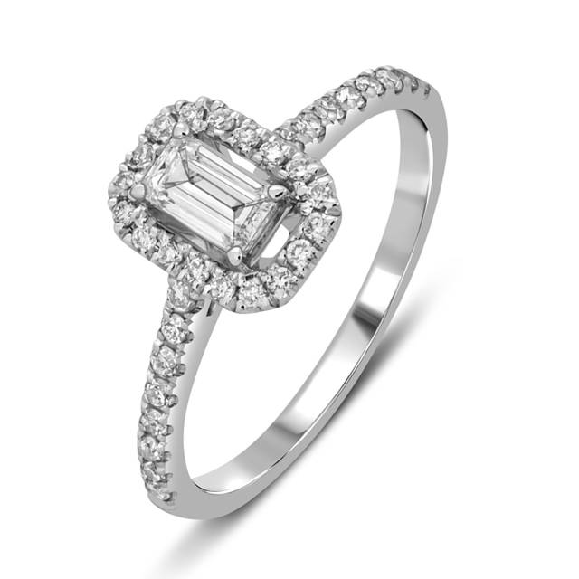 Помолвочное кольцо из белого золота с бриллиантами (051642)