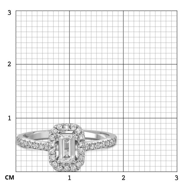 Помолвочное кольцо из белого золота с бриллиантами (051642)