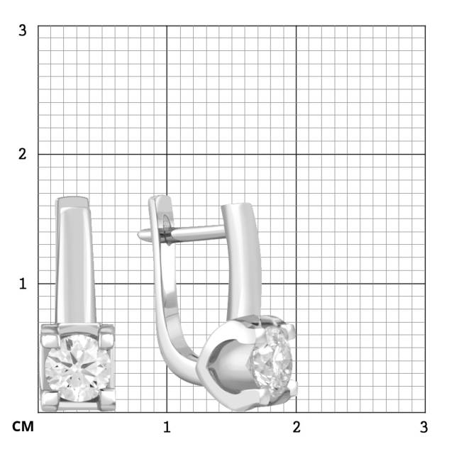 Серьги из платины с бриллиантами (044386)