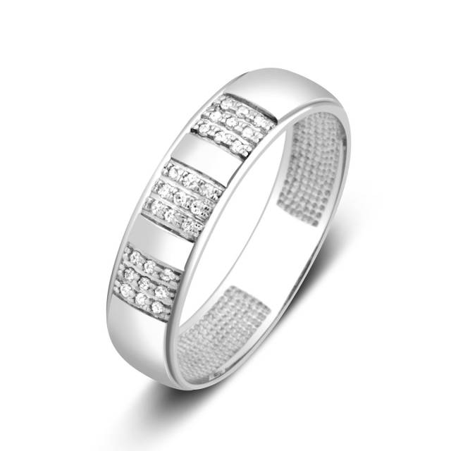 Кольцо из белого золота с бриллиантами (024050)