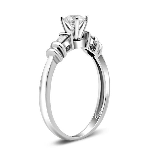 Помолвочное кольцо из белого золота с бриллиантами (022203)