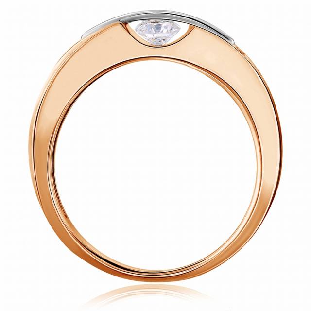 Помолвочное кольцо из красного золота "Танцующий бриллиант" (047781)