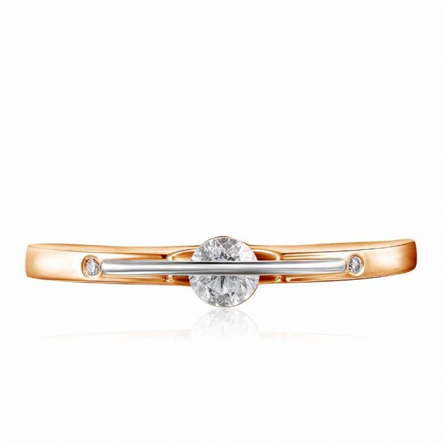 Помолвочное кольцо из красного золота "Танцующий бриллиант" (047781)