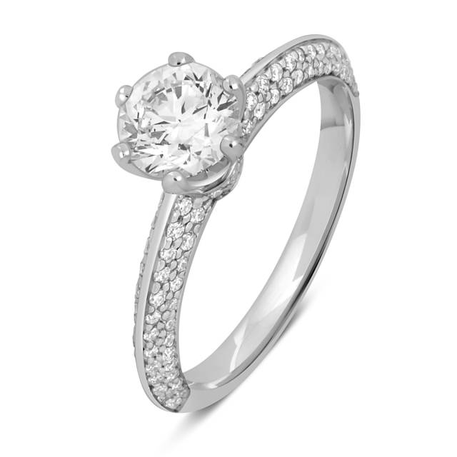 Помолвочное кольцо из белого золота с бриллиантами (049166)