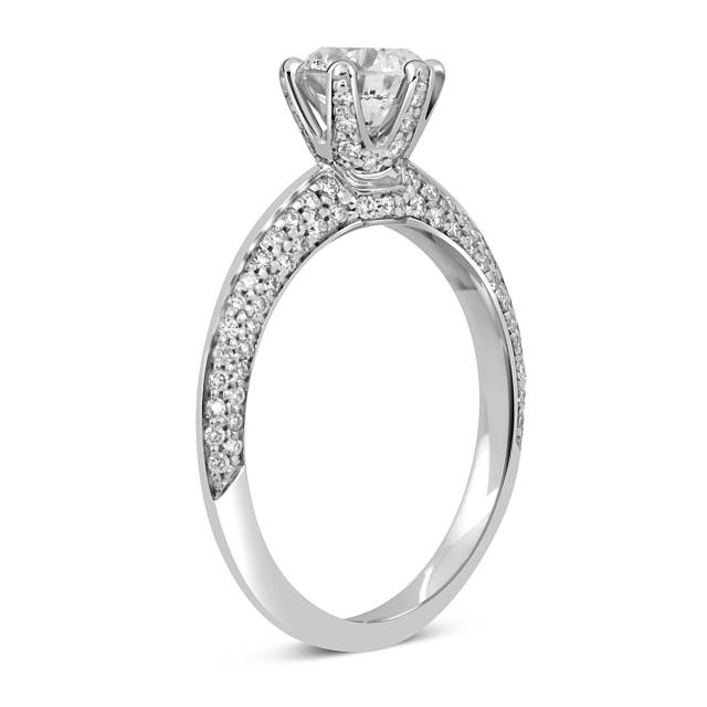 Помолвочное кольцо из белого золота с бриллиантами (049166)