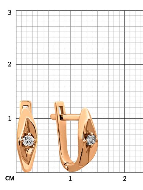 Серьги из красного золота с бриллиантами (028173)