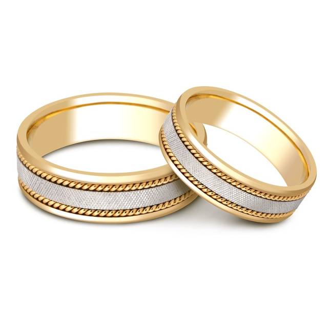 Обручальное кольцо из комбинированного золота (000265)