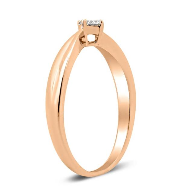 Помолвочное кольцо из красного золота с бриллиантом (028170)