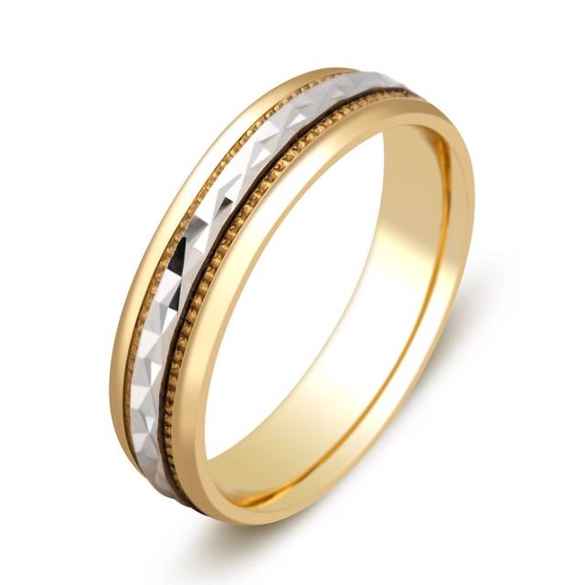 Обручальное кольцо из комбинированного золота (000111)