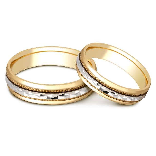 Обручальное кольцо из комбинированного золота (000111)