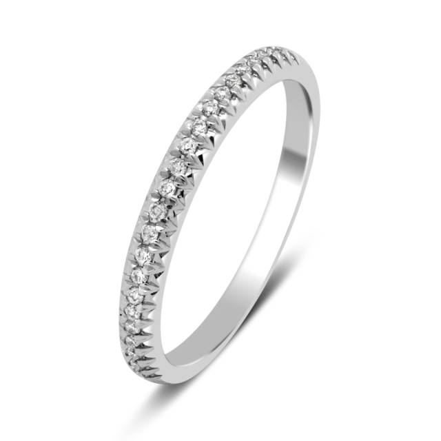 Обручальное кольцо из белого золота с бриллиантами (029182)