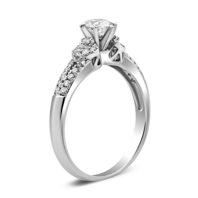 Помолвочное кольцо из белого золота с бриллиантом (017554)