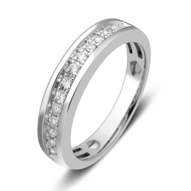 Обручальное кольцо из белого золота с бриллиантами (028598)