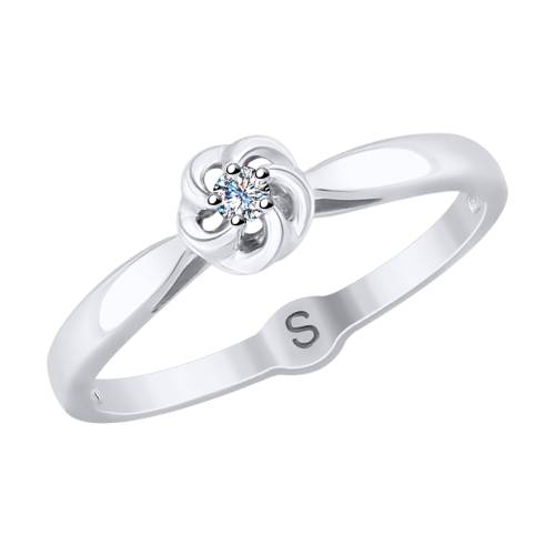 Помолвочное кольцо из белого золота с бриллиантом (040785)