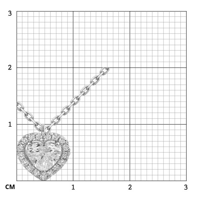 Колье из белого золота с бриллиантами Сердце (054384)