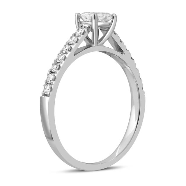 Помолвочное кольцо из белого золота с бриллиантами (051646)