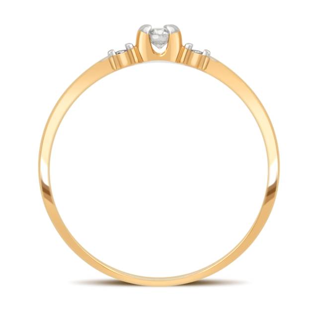 Помолвочное кольцо из жёлтого золота с бриллиантами (032723)