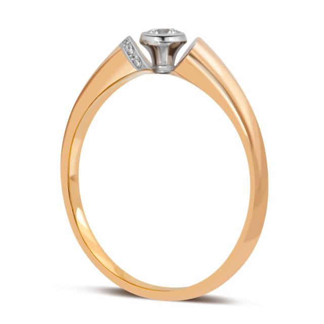 Помолвочное кольцо из красного золота с бриллиантами (039891)