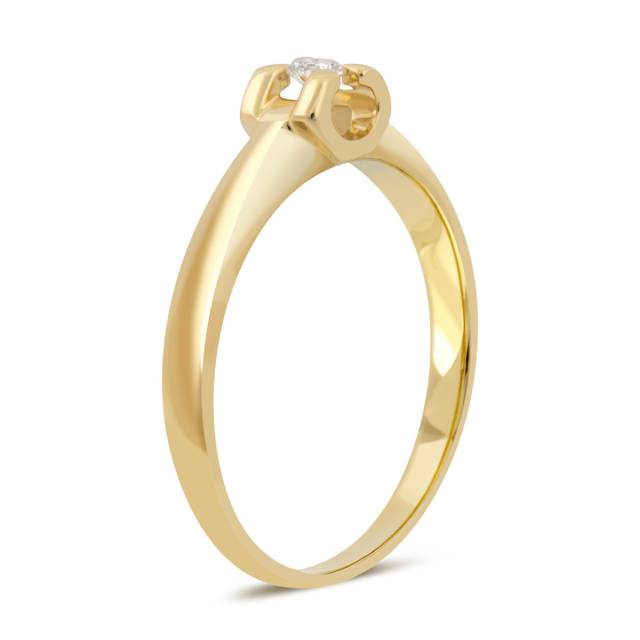 Помолвочное кольцо из жёлтого золота с бриллиантом (041388)