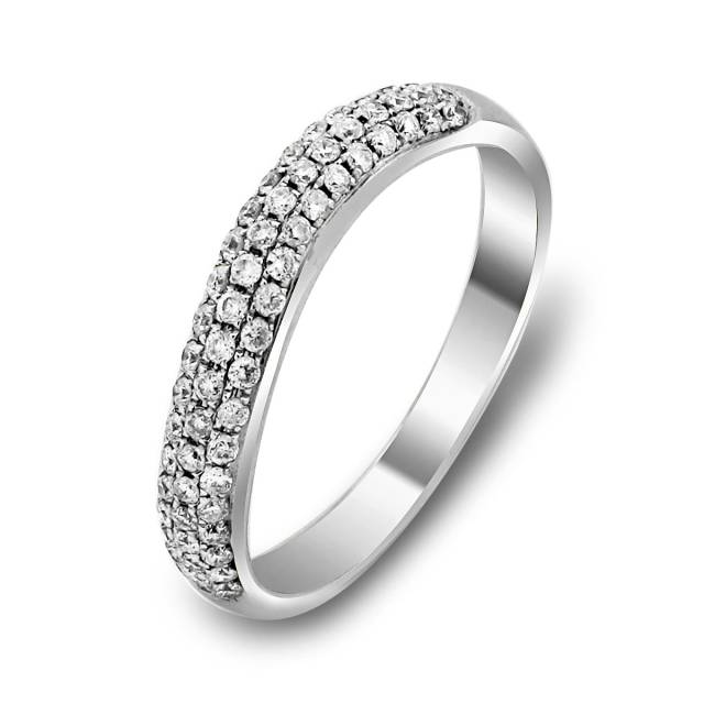 Кольцо из белого золота с бриллиантами (018006)